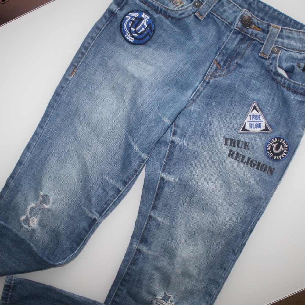 True Religion Distressed Ripped Skinny Jeans